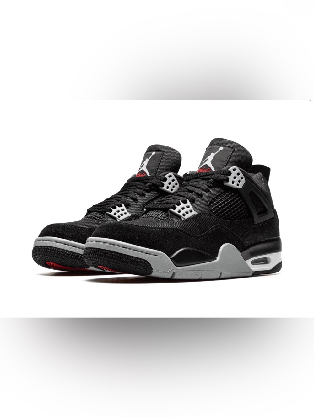 Air Jordan 4 Retro SE Black Canvas Sneakers Sz 13 Basketball Athletic No Laces